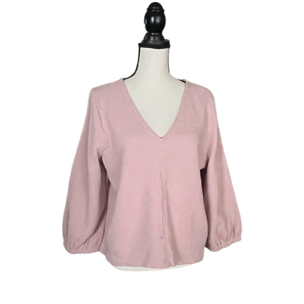 Madewell Full Sleeve textured V Neck top.#K4793. SZ. XL - Picture 1 of 8